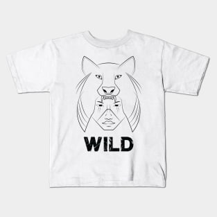 Wild Wolf Man Kids T-Shirt